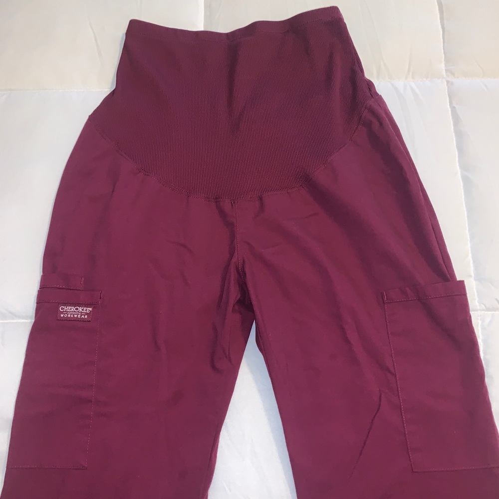 Cherokee Wine Maternity Scrubs - Picture 2 of 3